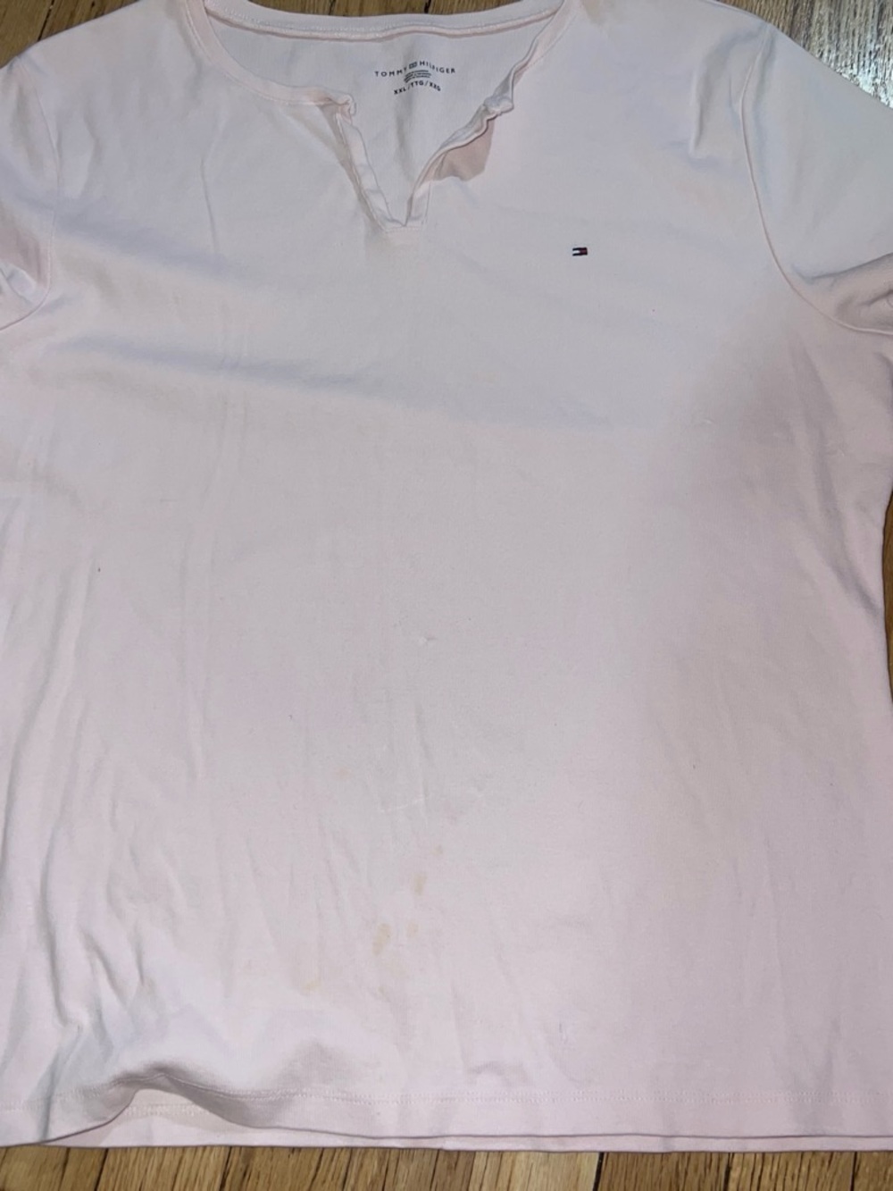 Tommy Hilfiger Pale Pink Short Sleeve Tee with Chest Flag